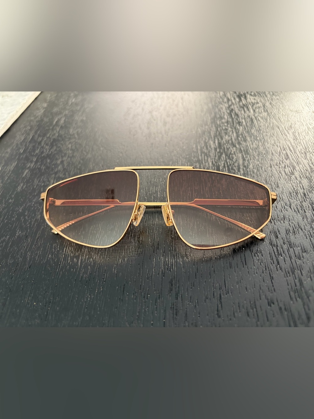 Gold & Brown Luxury Designer Aviator Pilot Sunglasses